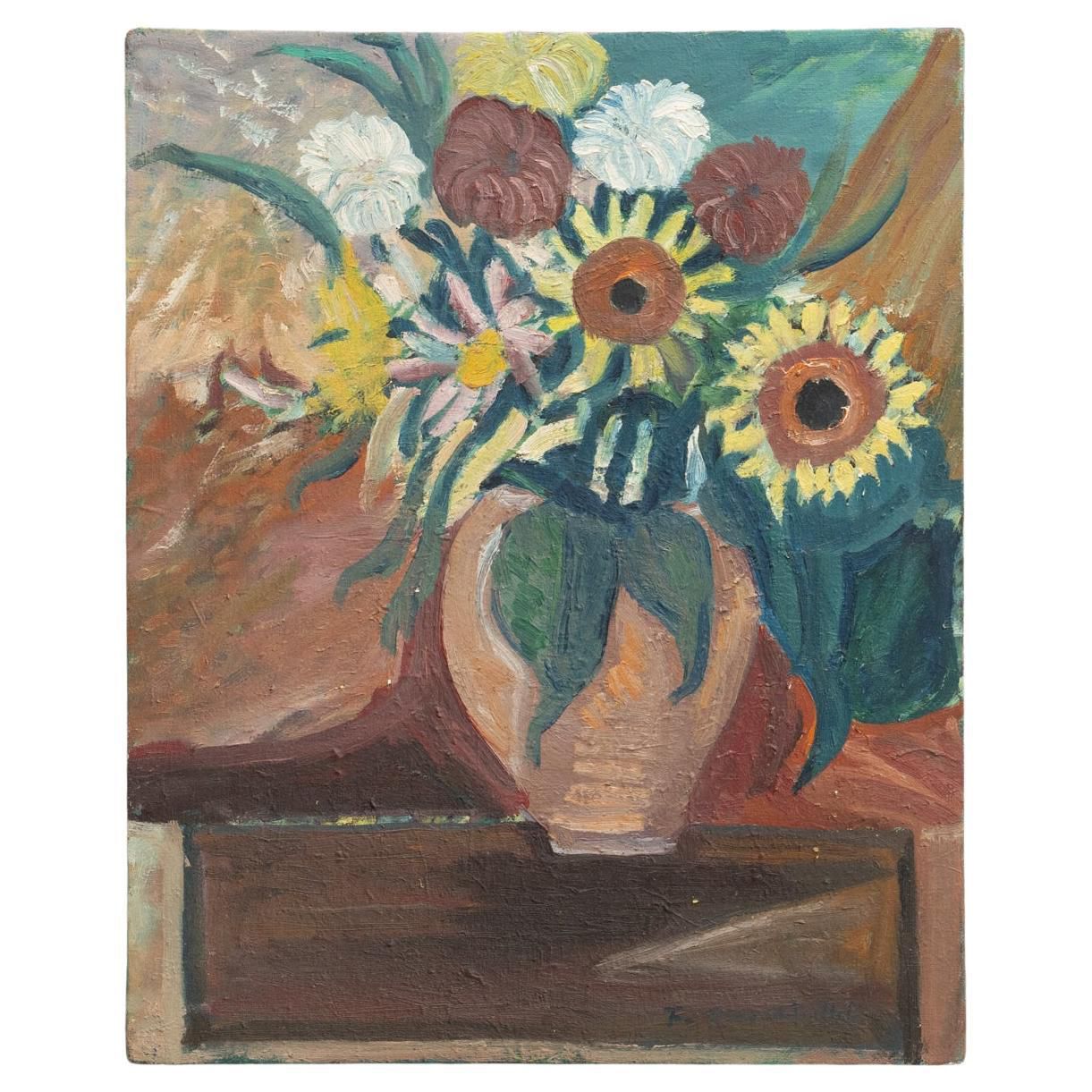 Bouquet in a Stone Vase by LiveArt Curated